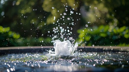 Poster - Water splashing from a fountain as an abstract background