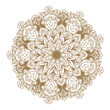 Decorative mandala with brown colour on white background