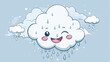 Kawaii raining cloud funny with tongue outside 
