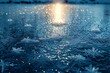 Chilly Reflections A Frozen Lake at Sunset Generative AI