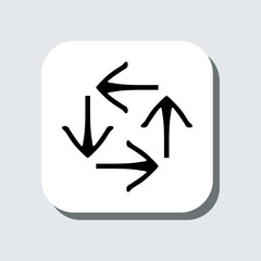 Poster - Repeat icon vector. Recycle sign symbol in trendy flat style. Rotation vector icon illustration in square isolated on gray background