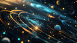 Space galaxy planet background with stars. AI generative.