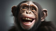 Close up portrait of a happy offspring chimpanzee