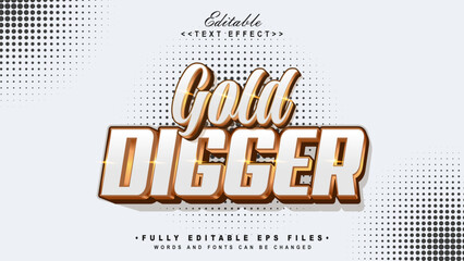 editable gold digger text effect.typhography logo