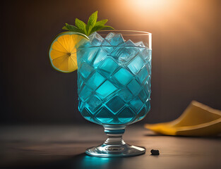 Wall Mural - blauer Cocktail im Glas