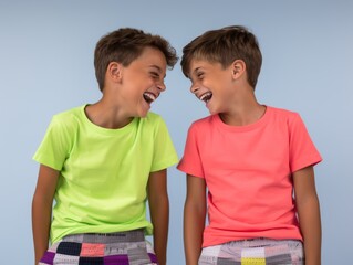 Two Young Boys Laughing Together