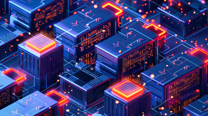 Poster - artificial intelligence and host server computers creative composition