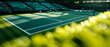 Professional tennis court, stadion, arena. 3d scene. Sport lifestyle background. Copy space. Mockup or banner for sports competitions. Generative ai