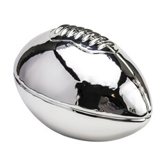 Silver football with a shiny surface