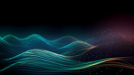 Technology-sense abstract particle lines