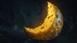 A conceptual image of the moon made of cheese blending fantasy with the classic cheese iconography