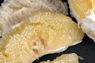 Wall Mural - peeled yellow pomelo, juicy pomelo