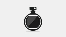 Perfume Bottle Icon Flat. Black Pictogram On White Background