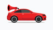 Car Horn Red Flat Icon On White Background flat vector