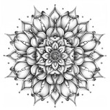 Fototapeta  - Mandala. Ethnic decorative element. Hand drawn backdrop. Islam, Arabic, Indian, ottoman motifs. AI.
