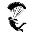 minimalist  Skydiver man extreme sport freedom vector black color silhouette 8