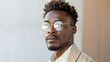 Portrait of a handsome african american man wearing eyeglasses