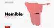 Abstract map of Namibia with red hexagon lines