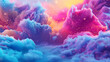Vivid abstract background with colorful clouds and sparkles.