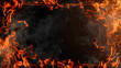 flame of  fire boarder  background 