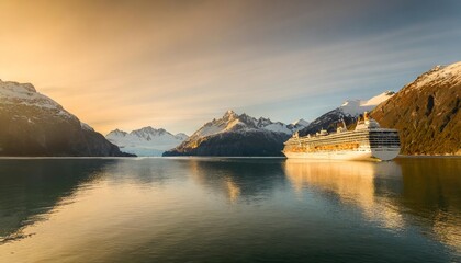 Canvas Print - glacier bay cruise ship cruising to johns hopkins