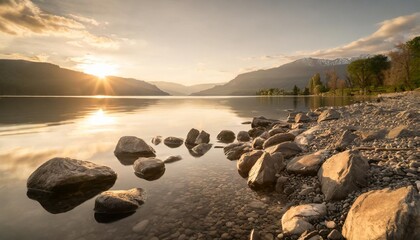 Wall Mural - stones on the lake