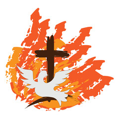 Wall Mural - Pentecost Sunday Special Design for print or use as poster, card, flyer or T Shirt