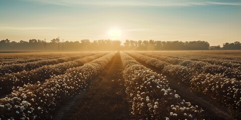 Wall Mural - Organic cotton plantation.