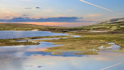 Canvas Print - River Orkla and lake Orkel, Norway