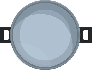 Poster - Top view pan icon cartoon vector. Kitchen tool. Home utensil object