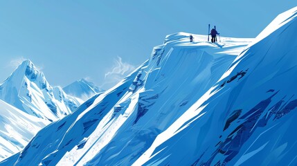 Wall Mural - Backcountry Skiing Adventures: Untamed Slopes and conceptual metaphors of Untamed Slopes