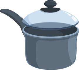 Poster - Modern new saucepan icon cartoon vector. Food culinary pot. Domestic object