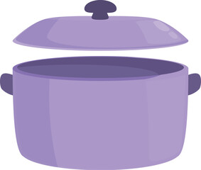 Poster - Violet home pot icon cartoon vector. Cooking pan. Modern saucepan