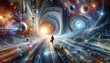 Interdimensional Rifts The rifts and gateways between dimensions visualized in space. in financial growth and innovation abstract theme ,Full depth of field, clean bright tone, high quality ,include c