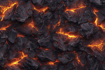 Sticker - lava and black rocks texture