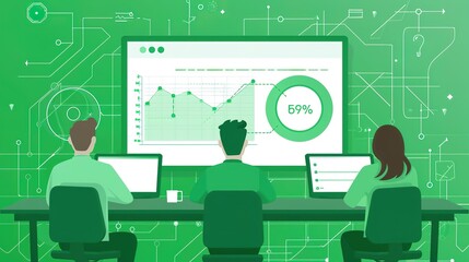 Customer relationship management service, flat illustration.