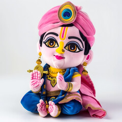 Sticker - Soft toy- pink color soft toy in the shape of Krishna