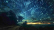 Luminous streaks of light streaking across the night sky, painting a celestial masterpiece.