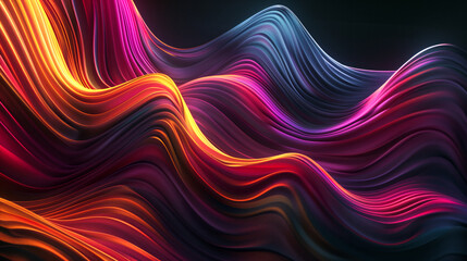Wall Mural - Multiple group of abstract 3d lines flowing
