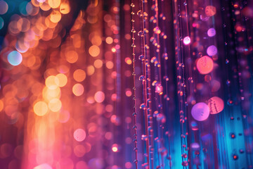 Poster - Abstract colorful background with lights and bokeh. Background image. Created with Generative AI technology.