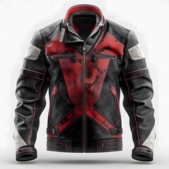 Wall Mural - red 3D  Moto Jacket Mock up