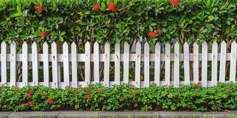 Poster - Classic white picket fence