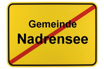 Illustration eines Ortsschildes der Gemeinde Nadrensee in Mecklenburg-Vorpommern