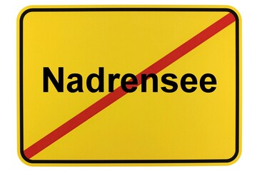 Illustration eines Ortsschildes der Gemeinde Nadrensee in Mecklenburg-Vorpommern