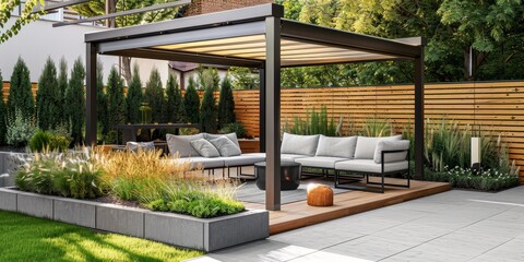 Wall Mural - multi-functional modern backyard