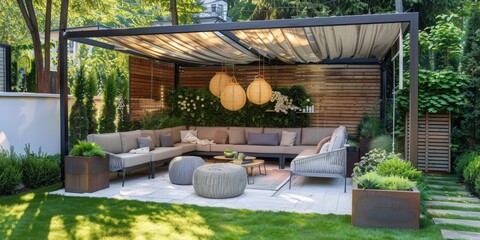 Wall Mural - multi-functional modern backyard