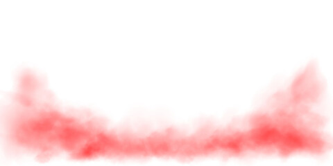 Red fog in slow motion. Realistic atmospheric red smoke. Red fume slowly floating rises up. PNG.
