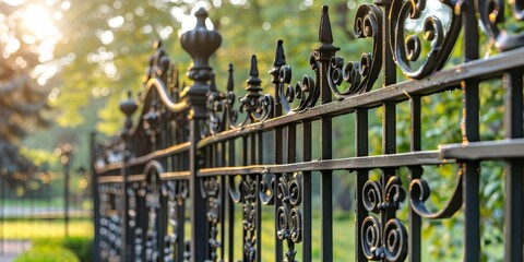 Wall Mural - Ornamental Iron Fence surrounding the property