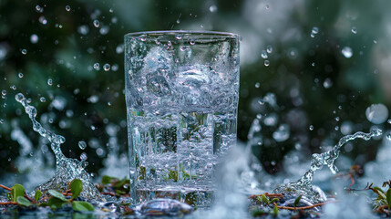 Wall Mural - Glass of water.