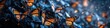 A group of butterflies are flying around on a blue background, AI
